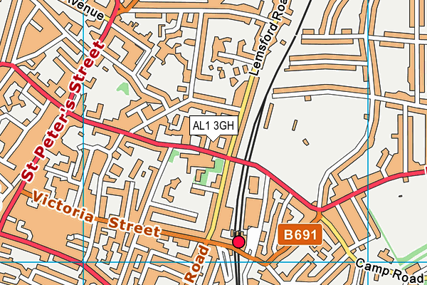 AL1 3GH map - OS VectorMap District (Ordnance Survey)