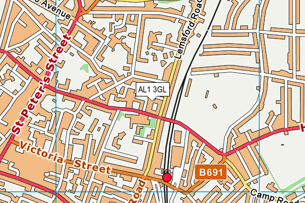 AL1 3GL map - OS VectorMap District (Ordnance Survey)