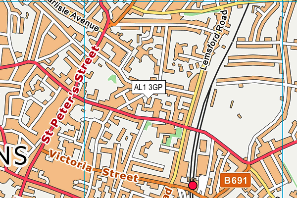 AL1 3GP map - OS VectorMap District (Ordnance Survey)