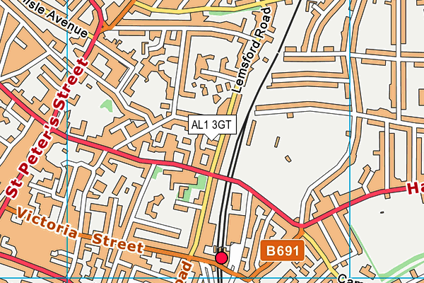 AL1 3GT map - OS VectorMap District (Ordnance Survey)