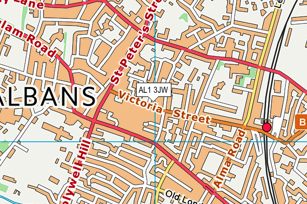 AL1 3JW map - OS VectorMap District (Ordnance Survey)