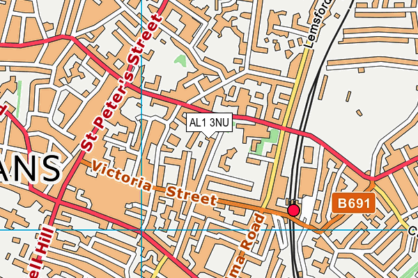 AL1 3NU map - OS VectorMap District (Ordnance Survey)