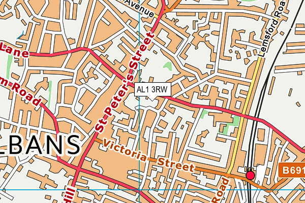 AL1 3RW map - OS VectorMap District (Ordnance Survey)