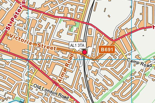 AL1 3TA map - OS VectorMap District (Ordnance Survey)