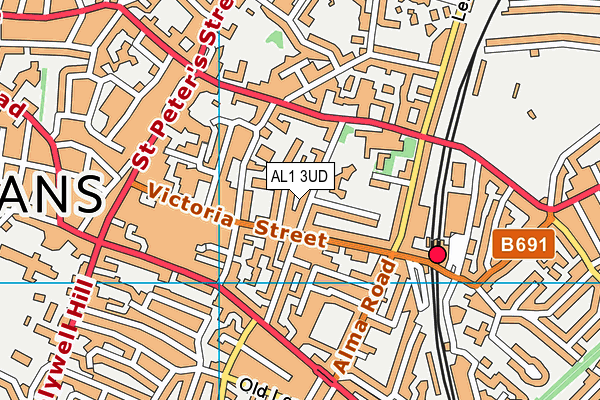 AL1 3UD map - OS VectorMap District (Ordnance Survey)