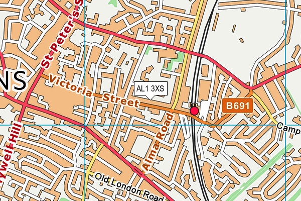 AL1 3XS map - OS VectorMap District (Ordnance Survey)