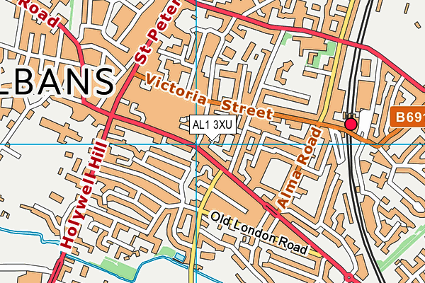 AL1 3XU map - OS VectorMap District (Ordnance Survey)