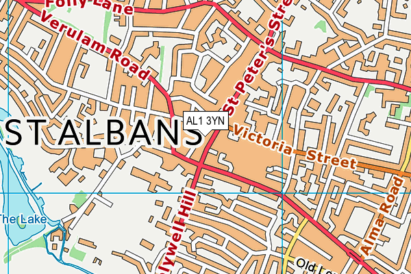 AL1 3YN map - OS VectorMap District (Ordnance Survey)