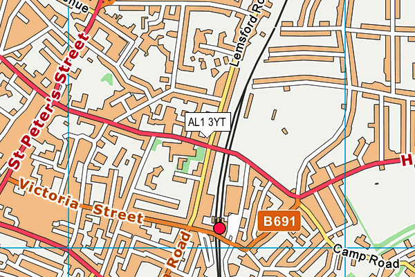 AL1 3YT map - OS VectorMap District (Ordnance Survey)