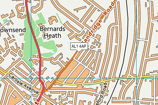 Bernards Heath Infant and Nursery School map (AL1 4AP) - OS VectorMap District (Ordnance Survey)
