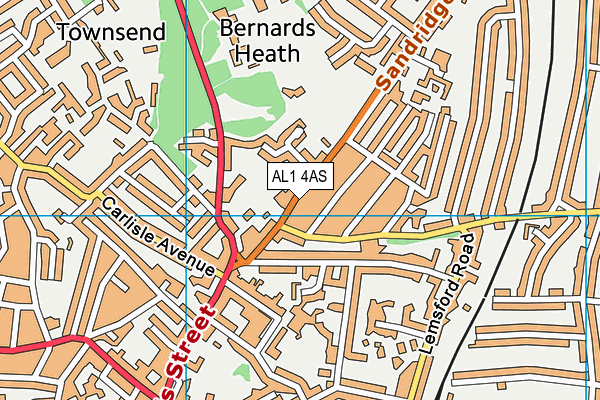 AL1 4AS map - OS VectorMap District (Ordnance Survey)
