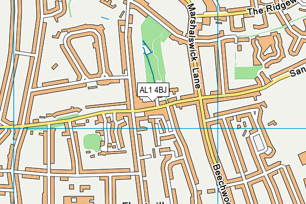 AL1 4BJ map - OS VectorMap District (Ordnance Survey)