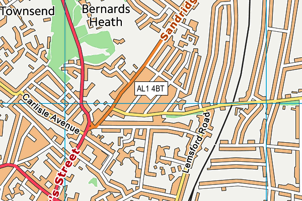 AL1 4BT map - OS VectorMap District (Ordnance Survey)