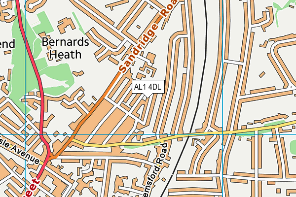 AL1 4DL map - OS VectorMap District (Ordnance Survey)