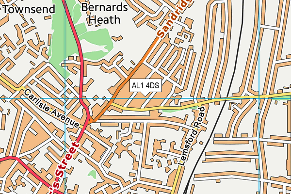 AL1 4DS map - OS VectorMap District (Ordnance Survey)