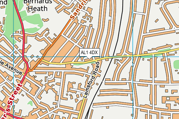 AL1 4DX map - OS VectorMap District (Ordnance Survey)