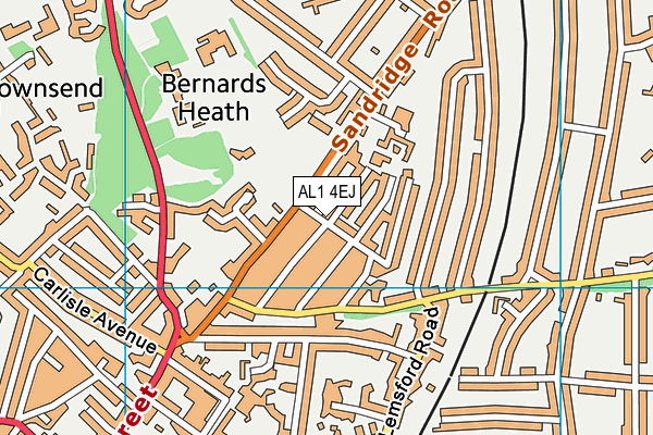 AL1 4EJ map - OS VectorMap District (Ordnance Survey)