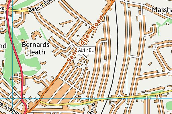 AL1 4EL map - OS VectorMap District (Ordnance Survey)