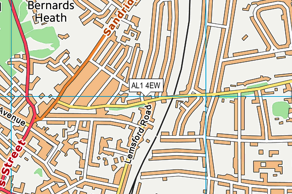 AL1 4EW map - OS VectorMap District (Ordnance Survey)