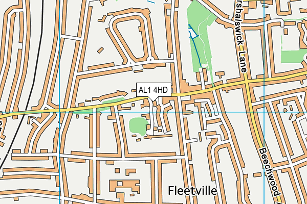 AL1 4HD map - OS VectorMap District (Ordnance Survey)