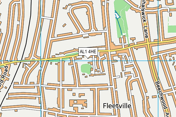 AL1 4HE map - OS VectorMap District (Ordnance Survey)