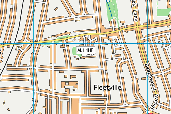 AL1 4HF map - OS VectorMap District (Ordnance Survey)