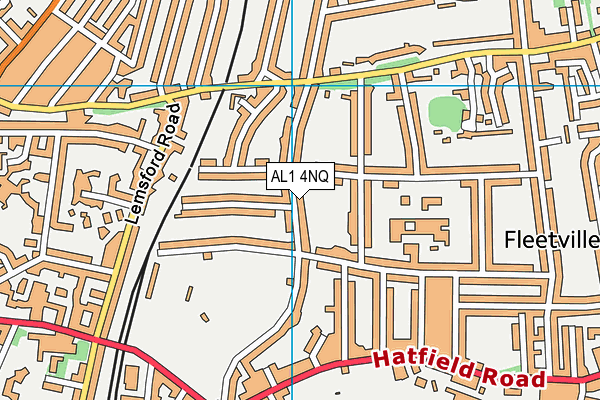 AL1 4NQ map - OS VectorMap District (Ordnance Survey)