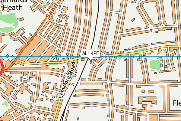 AL1 4PF map - OS VectorMap District (Ordnance Survey)