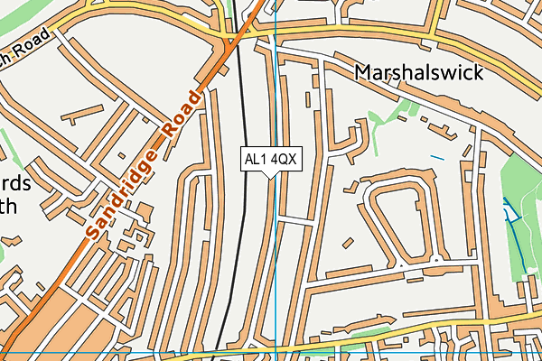 AL1 4QX map - OS VectorMap District (Ordnance Survey)