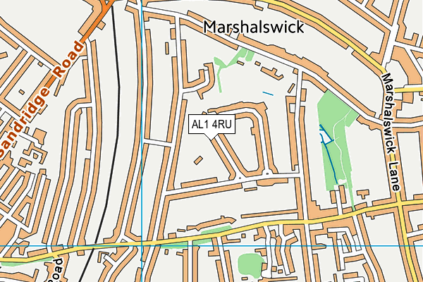 AL1 4RU map - OS VectorMap District (Ordnance Survey)