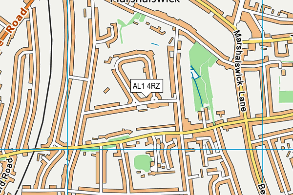 AL1 4RZ map - OS VectorMap District (Ordnance Survey)