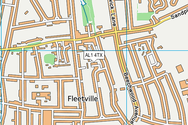 AL1 4TX map - OS VectorMap District (Ordnance Survey)