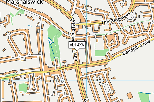 AL1 4XA map - OS VectorMap District (Ordnance Survey)