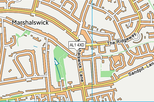 AL1 4XD map - OS VectorMap District (Ordnance Survey)