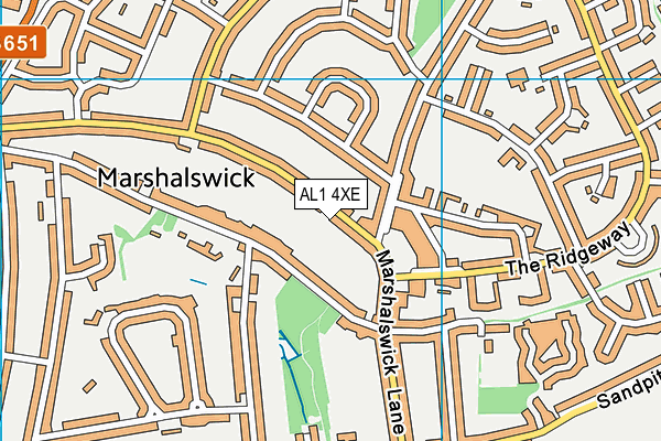 AL1 4XE map - OS VectorMap District (Ordnance Survey)