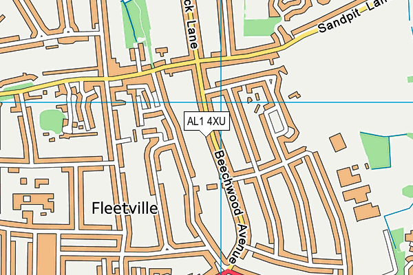AL1 4XU map - OS VectorMap District (Ordnance Survey)