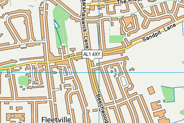 AL1 4XY map - OS VectorMap District (Ordnance Survey)