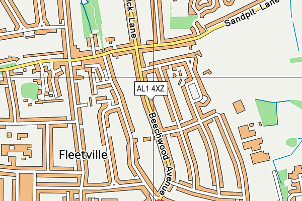 AL1 4XZ map - OS VectorMap District (Ordnance Survey)