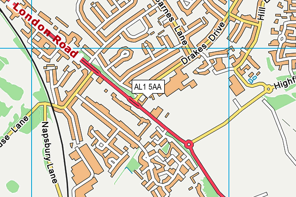 AL1 5AA map - OS VectorMap District (Ordnance Survey)