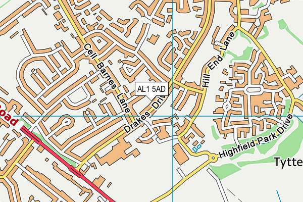 AL1 5AD map - OS VectorMap District (Ordnance Survey)