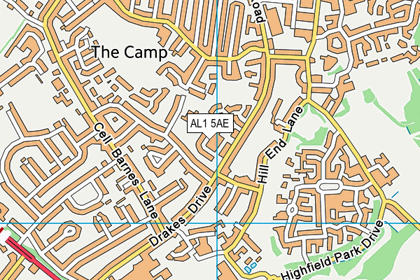 AL1 5AE map - OS VectorMap District (Ordnance Survey)