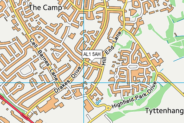 AL1 5AH map - OS VectorMap District (Ordnance Survey)