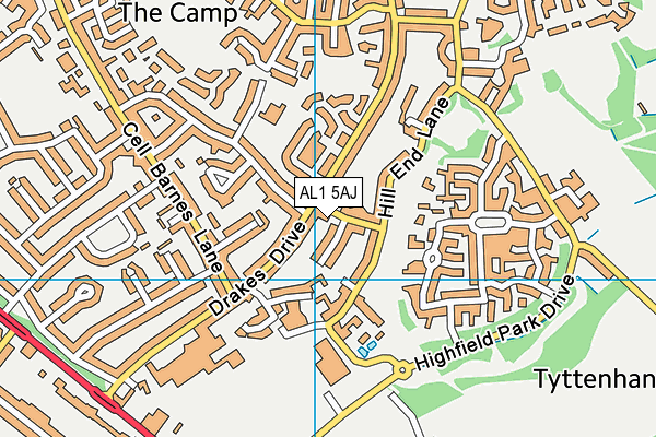 AL1 5AJ map - OS VectorMap District (Ordnance Survey)