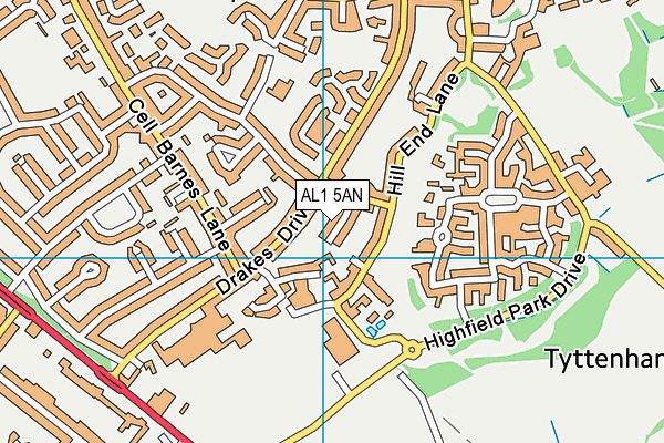 AL1 5AN map - OS VectorMap District (Ordnance Survey)