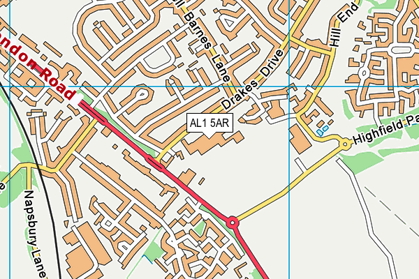 AL1 5AR map - OS VectorMap District (Ordnance Survey)