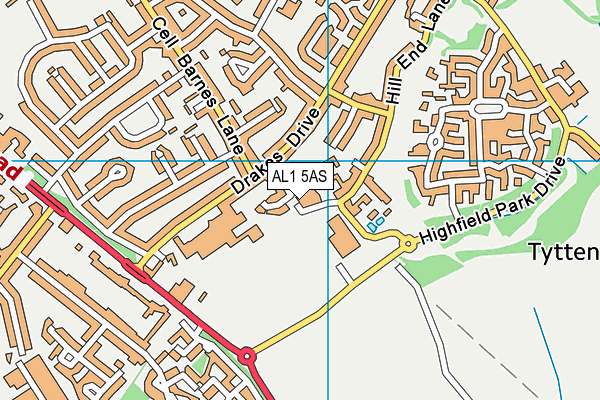 AL1 5AS map - OS VectorMap District (Ordnance Survey)
