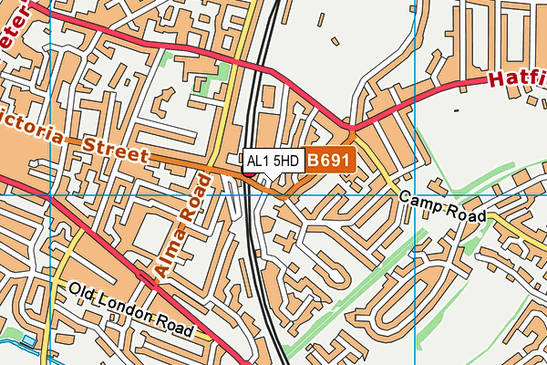 AL1 5HD map - OS VectorMap District (Ordnance Survey)
