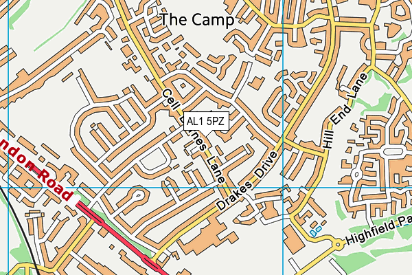 AL1 5PZ map - OS VectorMap District (Ordnance Survey)