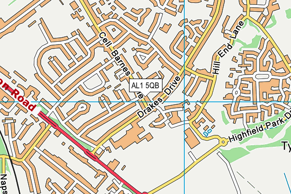 AL1 5QB map - OS VectorMap District (Ordnance Survey)