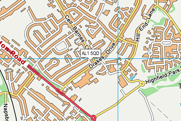 AL1 5QD map - OS VectorMap District (Ordnance Survey)